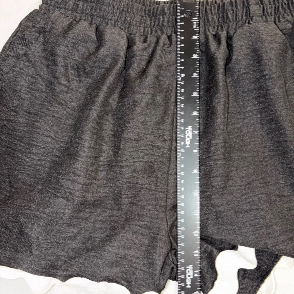 Entro Womens Black Ric Rac Scalloped Hem Shorts Elastic Waist Pockets P22729 L